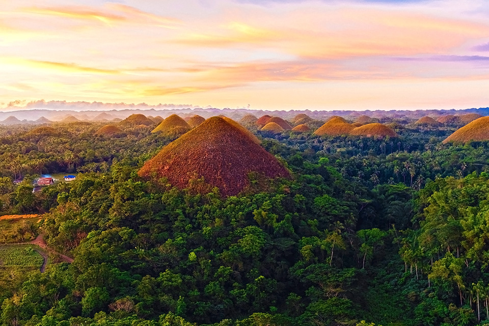 Chocolate Hills in Bohol. Visayas Tourist Spots
